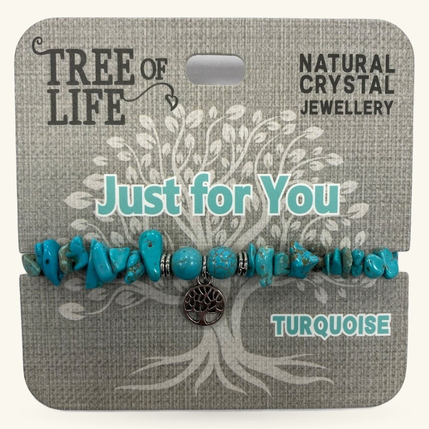Just For You Turquoise Chip Bracelet Tree of Life