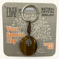 Your Special Day Tigers Eye Keyring Tree of Life