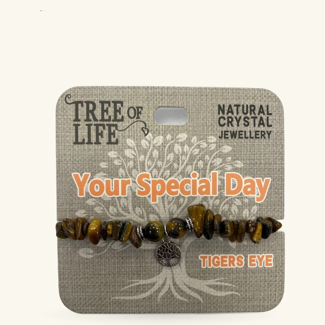 Your Special Day Tigers Eye Chip Bracelet Tree of Life