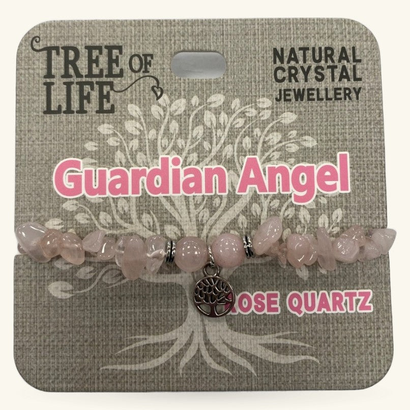 Guardian Angel rose Quartz Bracelet Tree of Life