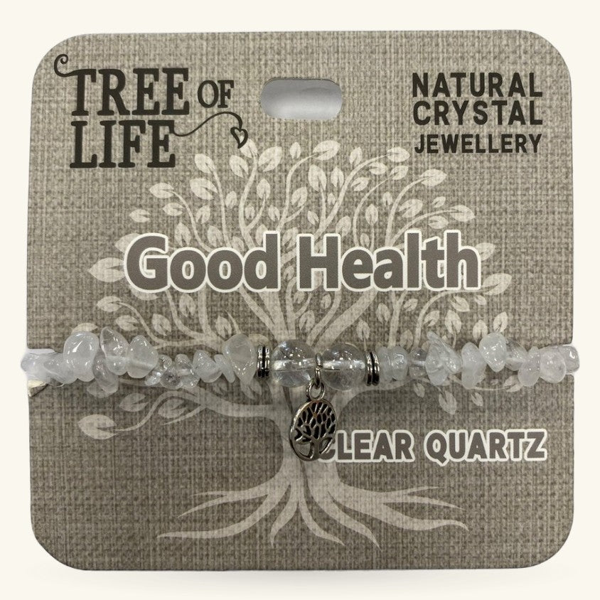 Good Health Clear Quartz Bracelet Tree of Life