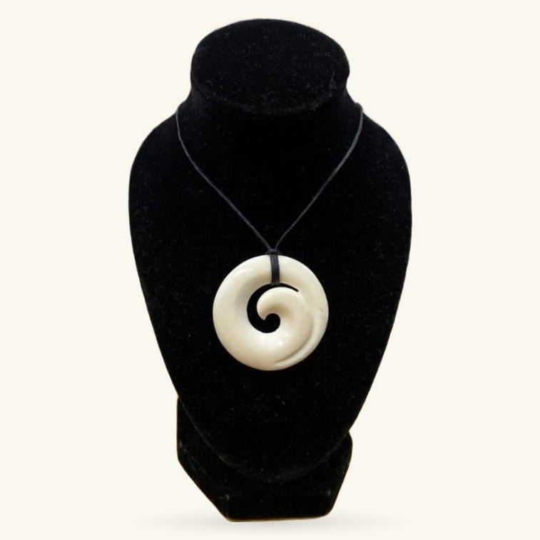 Bone Koru Necklace Round Medium