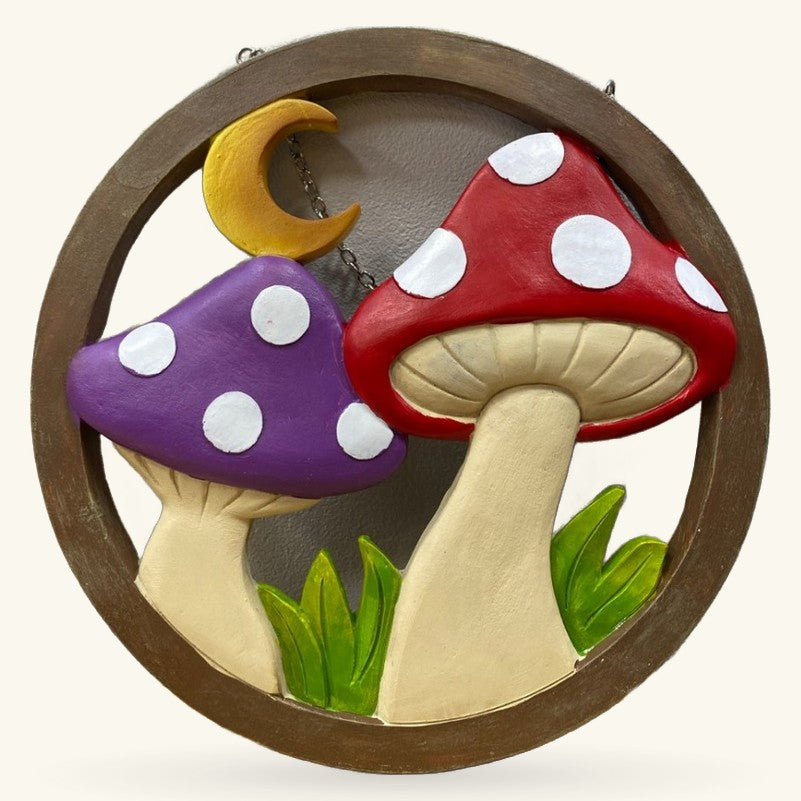 Mushroom Wooden Wall Hanger 21.5cm