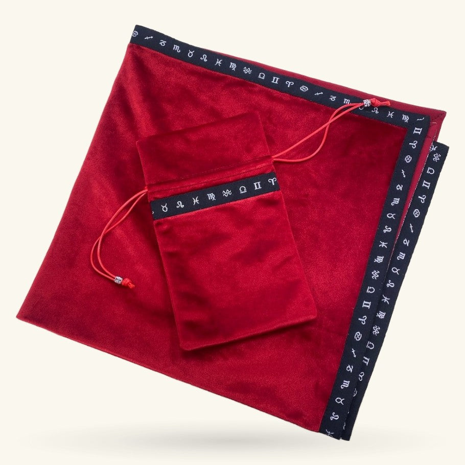 Red Alter/ Tarot Cloth and Tarot Card Bag