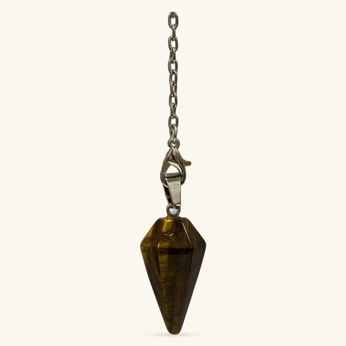Tigers Eye Elongated 6 Facet Pendulum
