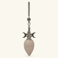 Rose Quartz Pendulum with Triple Moon