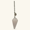 Rose Quartz Elongated 6 Facet Pendulum