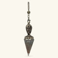 Aquamarine Pendulum with Copper Spiral and Silver Tear Drop Design