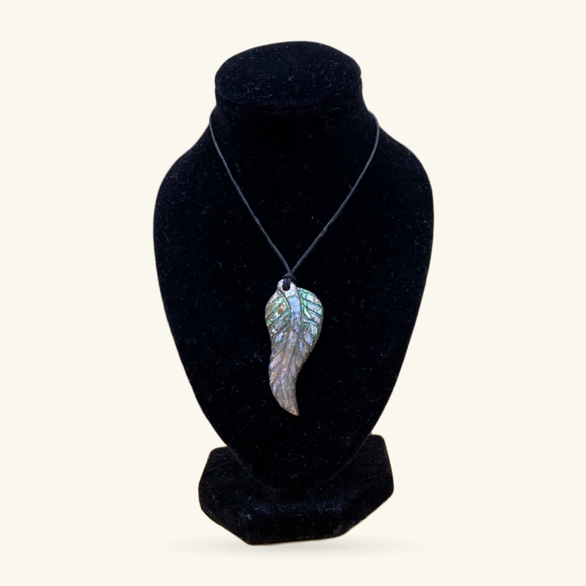 Paua Fern Necklace on String