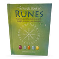 The Nordic Book of Runes by Jonathan Dee hardcover with green gradient cover and rune wheel design