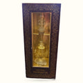 Krishna Musk natural fragrant oil in decorative purple box with ornate gold patterns and glass bottle with stopper