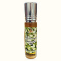 Jasmine Perfume Oil 8ml bottle by Kamini with chrome cap and decorative jasmine flower label
