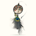 Virgo Crystal Tree of Life Dreamcatcher with peacock feather and colorful stone beads