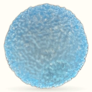 Blue squishy ball fidget toy with textured, bumpy surface against white background