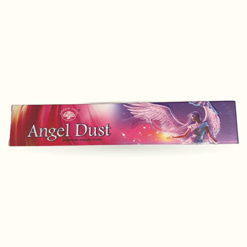 Angel Dust premium masala incense sticks box by Green Tree with angel artwork
