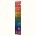 7 Chakras Greentree incense pack showing seven colored bands with chakra symbols vertically stacked