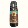 Song of India Cool Breeze essential oil blend in amber glass bottle with black cap and turquoise and gold label