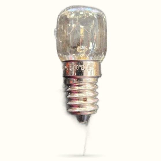 15W E14 screw-in salt lamp bulb with clear glass bulb and metal base