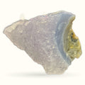 Blue Lace Agate Cluster 512g with pale blue banding and golden-yellow mineral accent