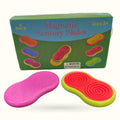 Six Pack Magnetic Sensory Sliders in bright colors including pink, red, yellow and lime green with various textures