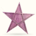 Purple textured five-pointed star tray with geometric faceted sections and metallic accents