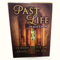 Past Life Oracle Cards deck by Doreen Virtue and Brian L. Weiss with warm brown tones and golden text