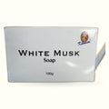 White Musk Kamini Soap 100g bar in white packaging with gold logo