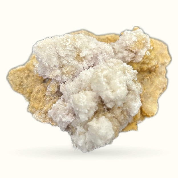 Spirit Quartz Cluster 163g with white crystalline formations on golden-tan base