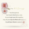 Forever & Always wedding plaque with pink peonies, gold script text on cream background
