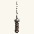 Unakite Love Glass Crystal Filled Pendulum with silver metal cap and chain