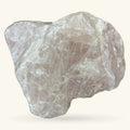 Raw rose quartz chunk, pale pink and white, roughly 1kg with natural irregular shape