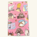 Pink Cat Tarot Cards deck featuring illustrated cats in various whimsical poses and outfits