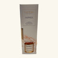 Pureworks Happiness Jasmine reed diffuser with citrine crystal, 100ml amber glass bottle with wooden reeds and cream box packaging