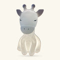 White ceramic giraffe night light with grey face, closed eyes, and rounded body base.