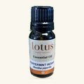 Lotus Essential Oil Peppermint Indian 10ml in dark glass bottle with black cap and white label