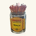 Jar of Wild Berry Peach Shorties incense sticks with reddish-brown hand-dipped sticks fanned upright